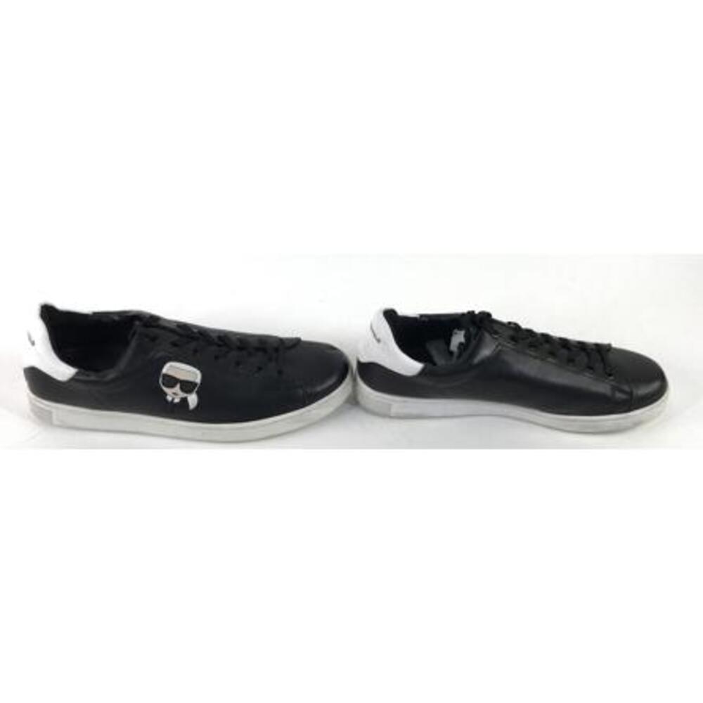 Karl Lagerfeld Iconic Sneakers Mens 11 Black Leather Low Top KL51209-000 - Picture 4 of 8
